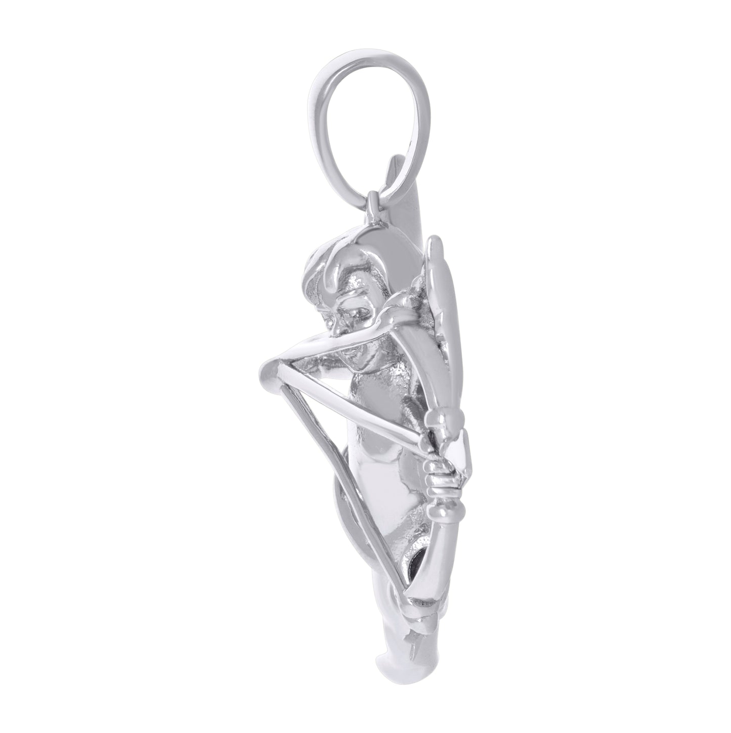 Sterling Silver Mens Cupid Angel Religious Charm Pendant