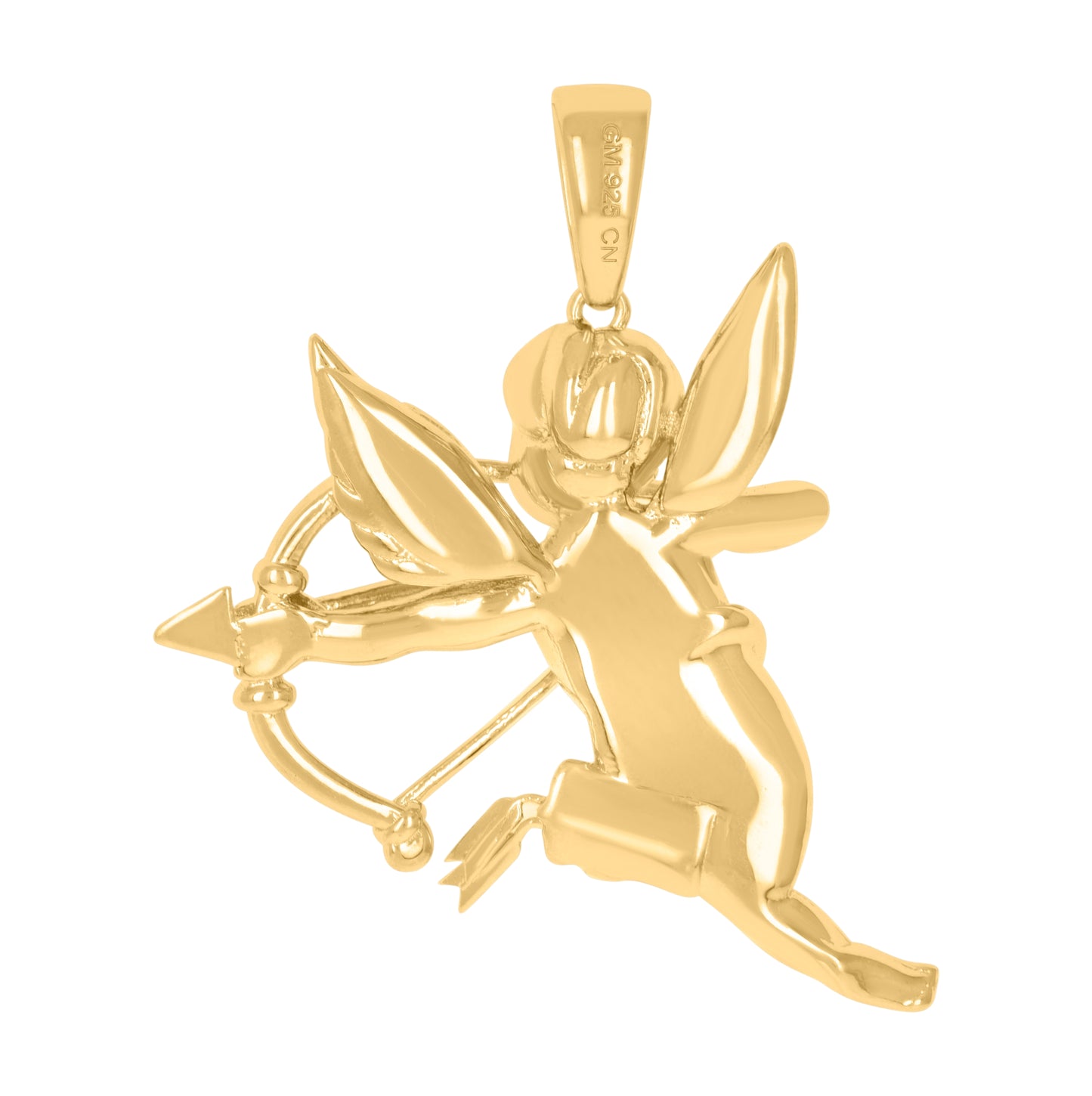 Sterling Silver Mens Cupid Angel Religious Charm Pendant