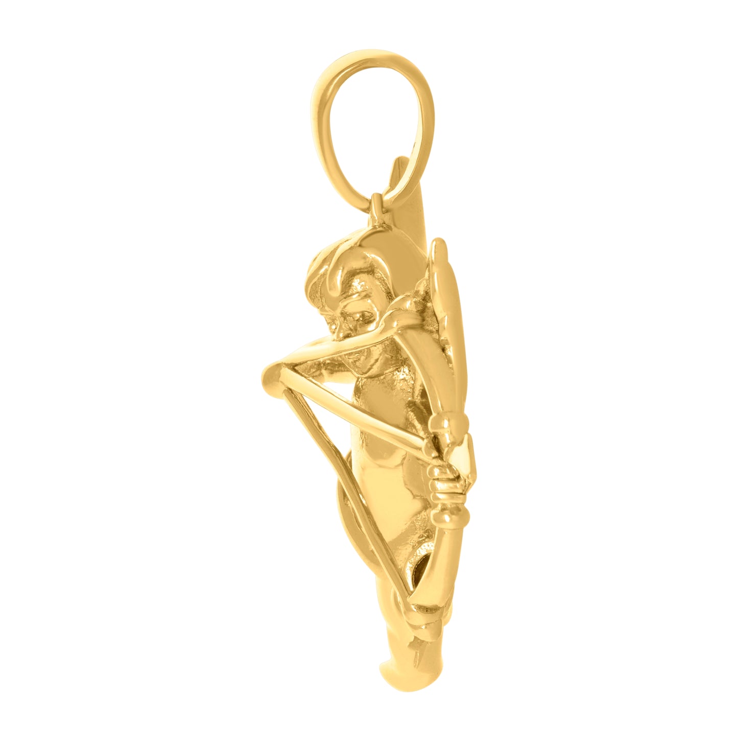 Sterling Silver Mens Cupid Angel Religious Charm Pendant