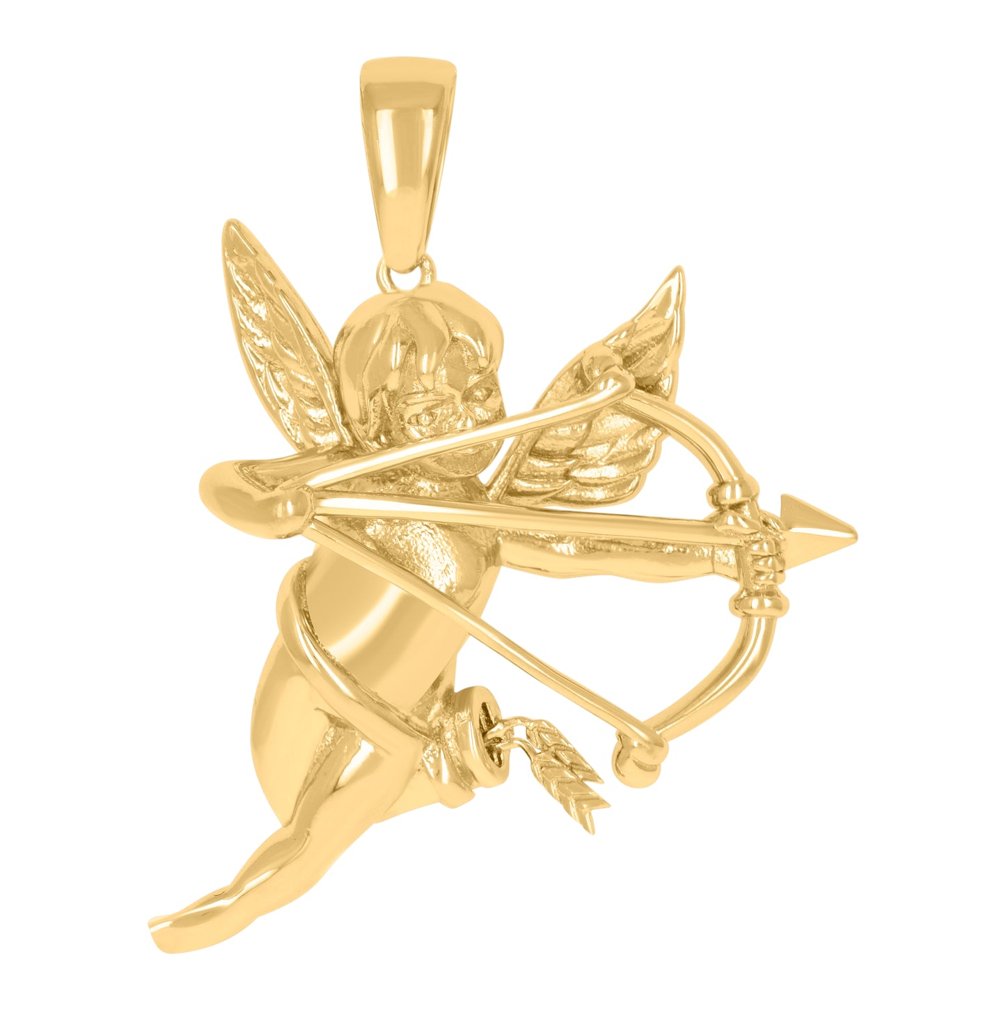 Sterling Silver Mens Cupid Angel Religious Charm Pendant