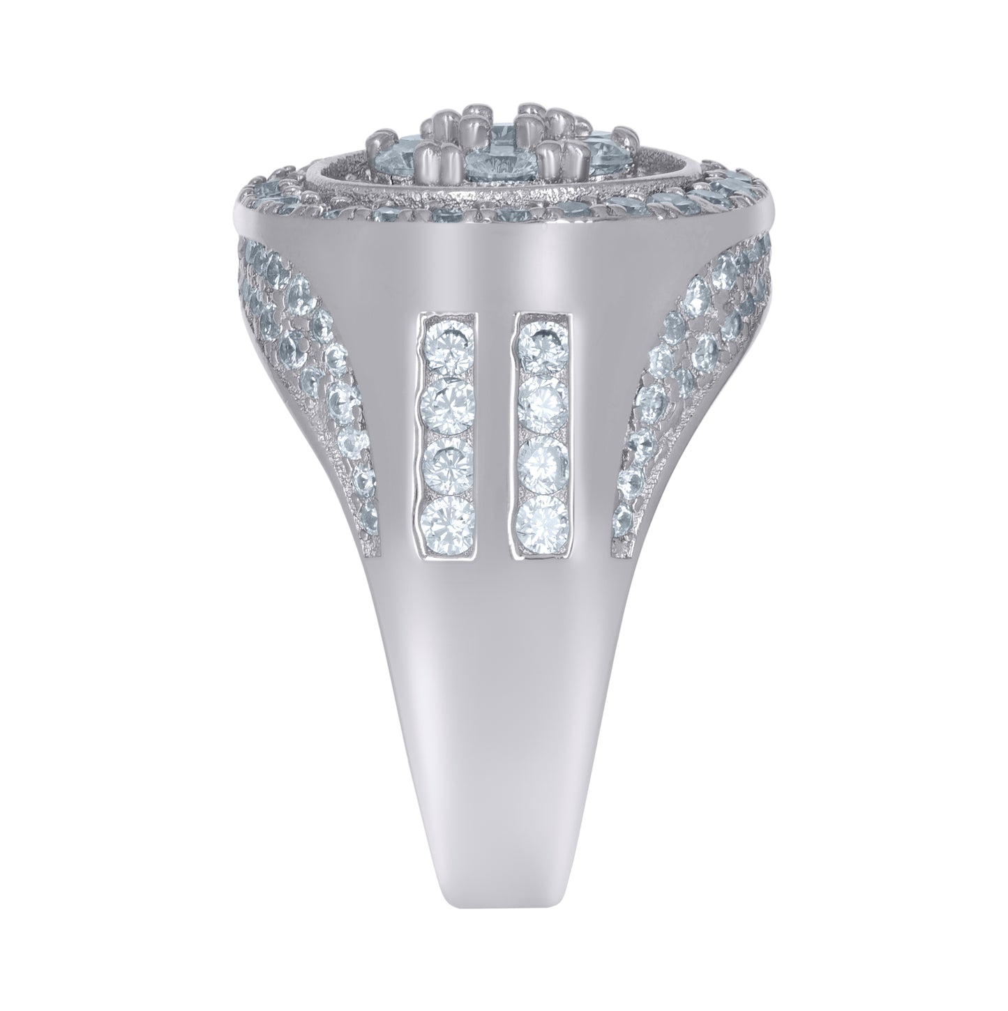 Sterling Silver Men's Cubic-Zirconia Fashion Bridal Anniversary Wedding Engagement Band Ring