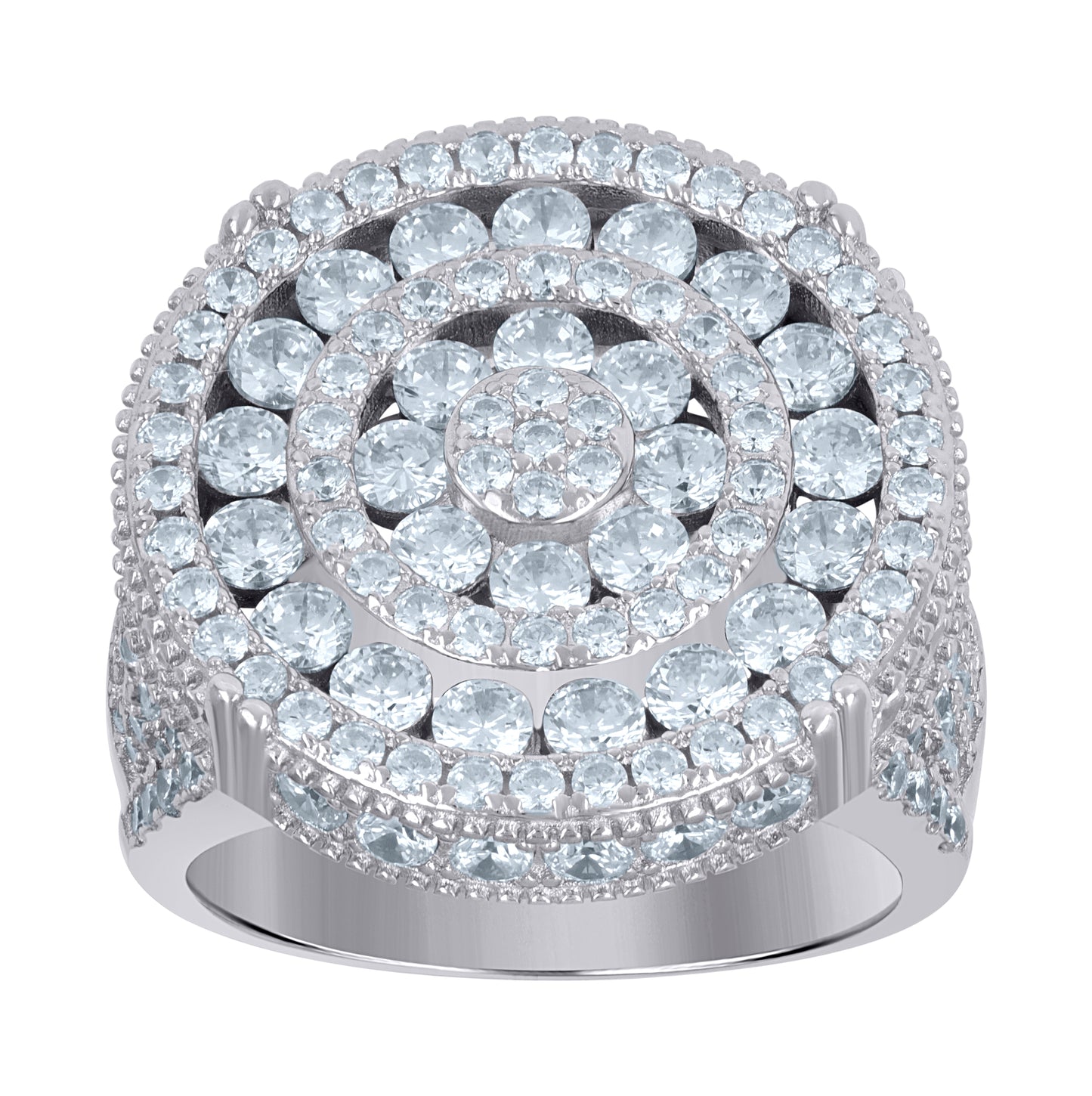 Sterling Silver Men's Cubic-Zirconia Fashion Bridal Anniversary Wedding Engagement Band Ring