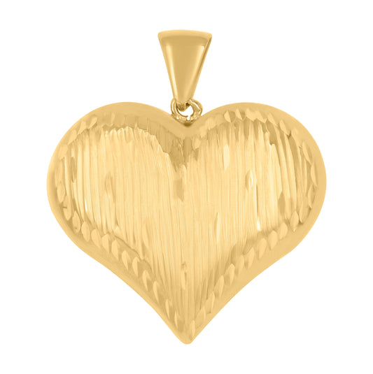 10K Yellow Gold Womens Love Heart Charm Pendant