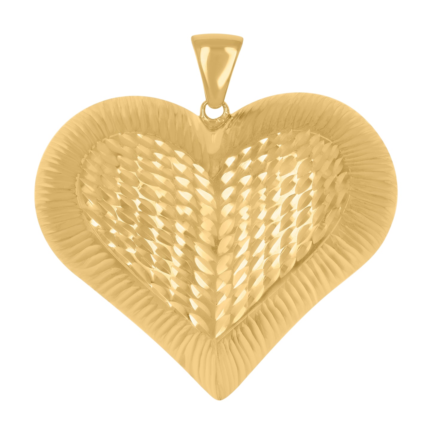 10K Yellow Gold Womens Love Heart Charm Pendant