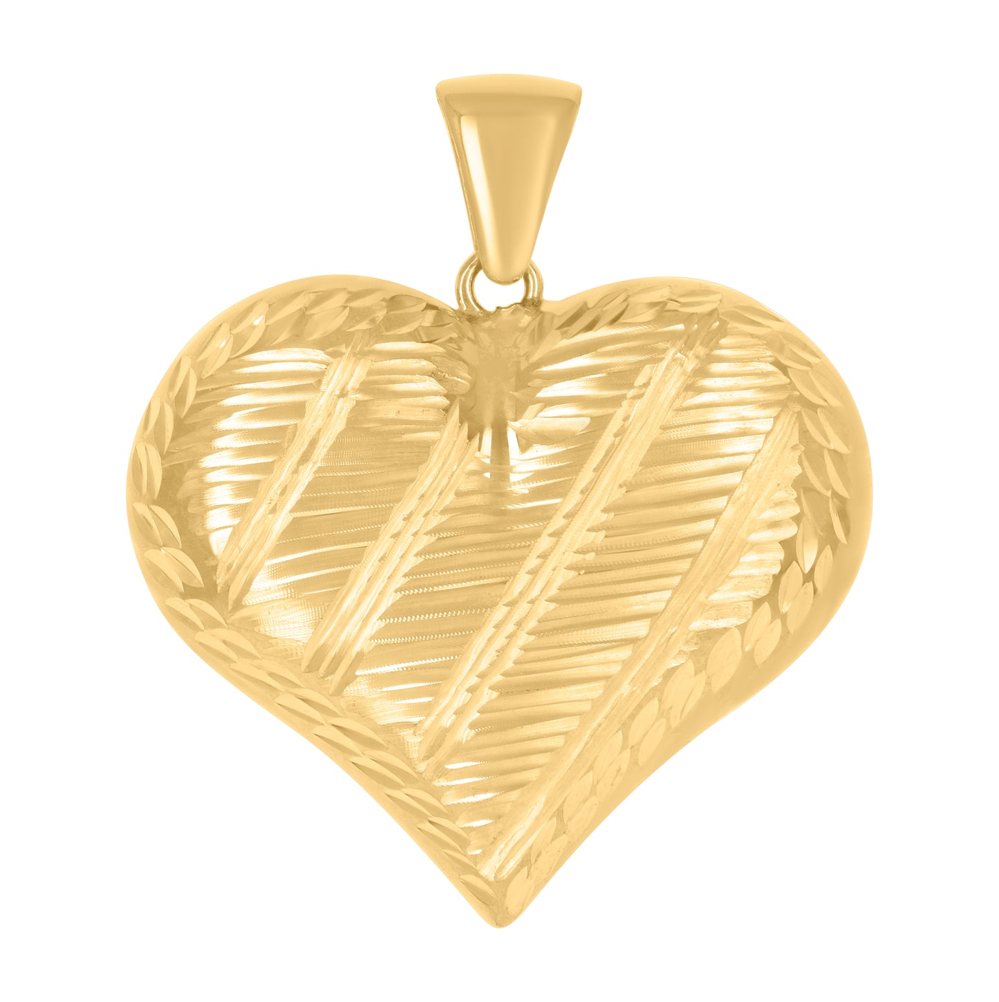 10K Yellow Gold Womens Love Heart Charm Pendant