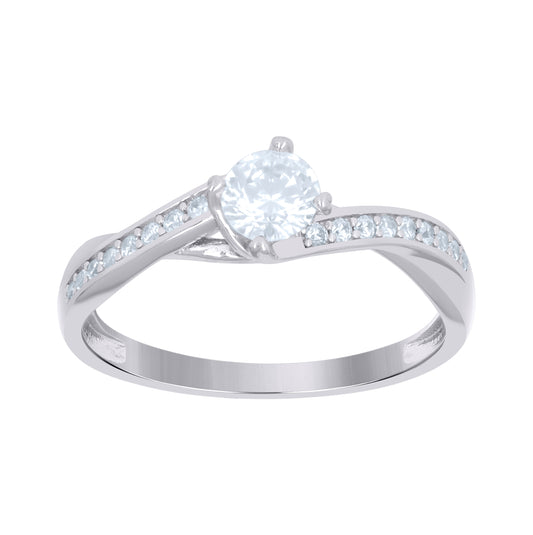 Sterling Silver Women's Cubic-Zirconia Bridal Anniversary Engagement Wedding Ring