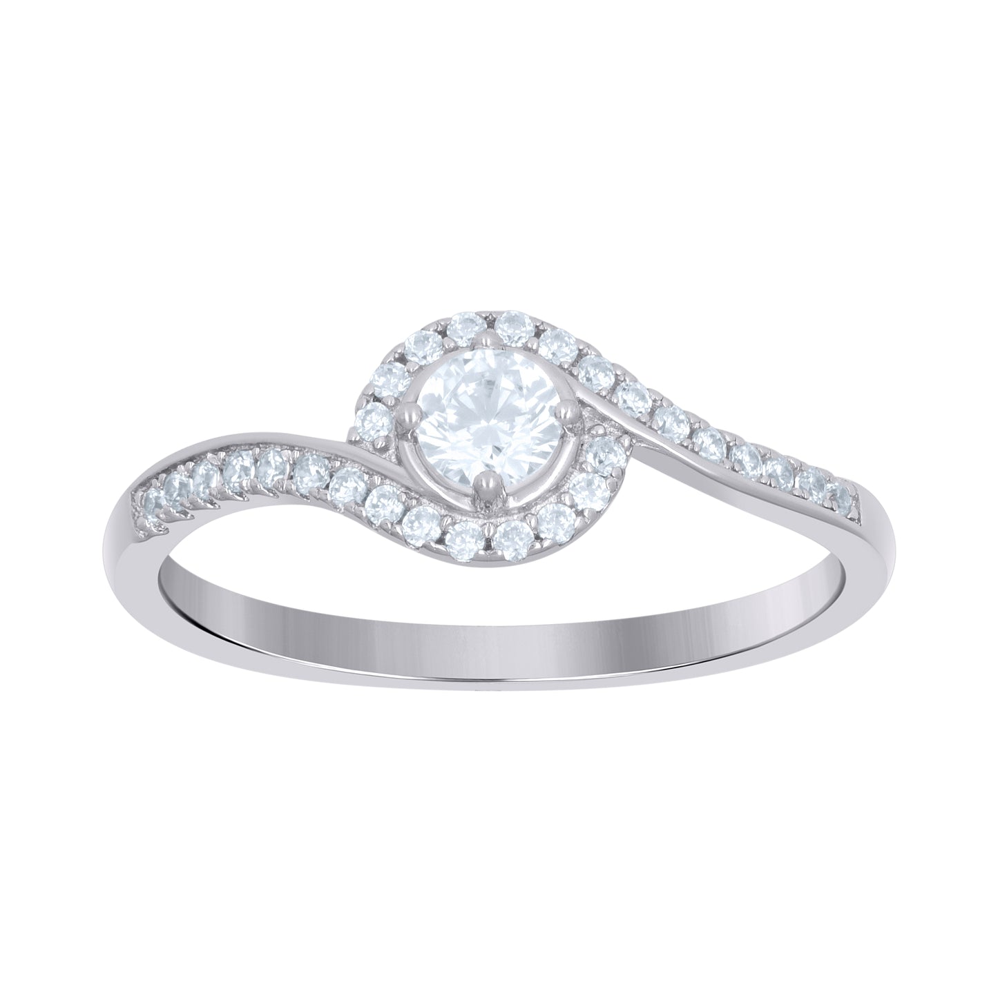 Sterling Silver Women's Cubic-Zirconia Bridal Anniversary Engagement Wedding Ring