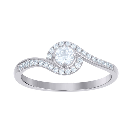 Sterling Silver Women's Cubic-Zirconia Bridal Anniversary Engagement Wedding Ring