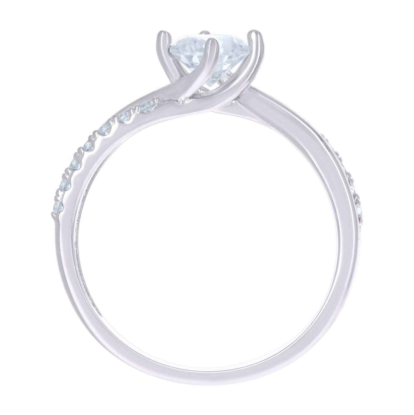 Sterling Silver Women's Cubic-Zirconia Bridal Anniversary Engagement Wedding Ring