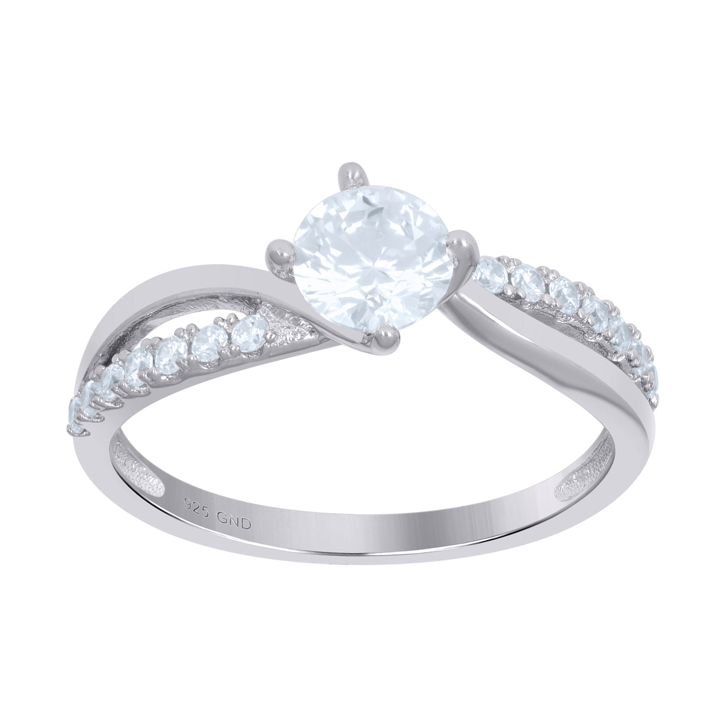 Sterling Silver Women's Cubic-Zirconia Bridal Anniversary Engagement Wedding Ring