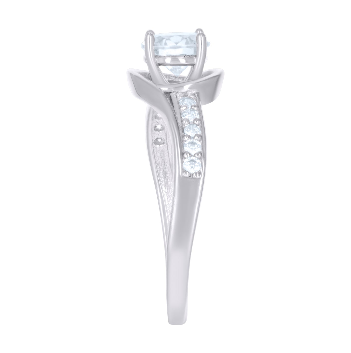 Sterling Silver Women's Cubic-Zirconia Fashion Bridal Anniversary Wedding Engagement Band Ring