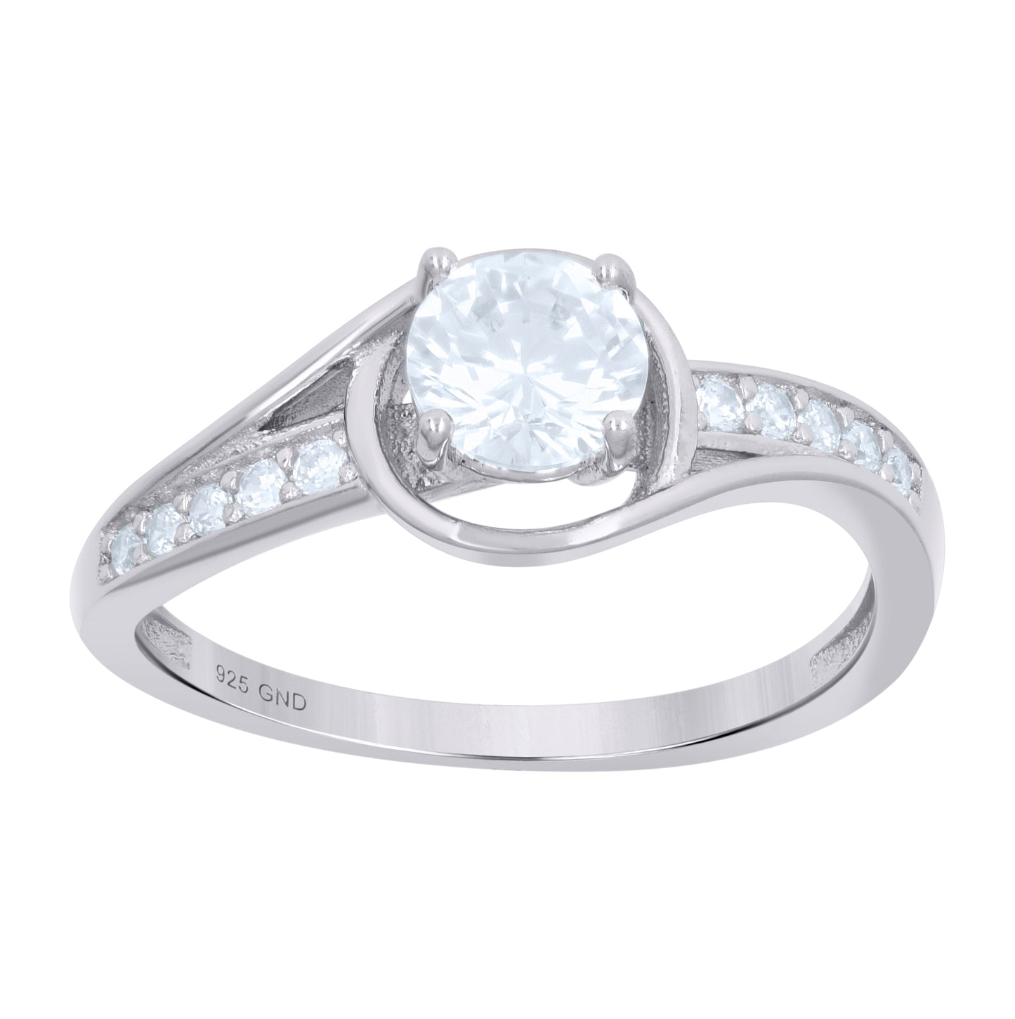 Sterling Silver Women's Cubic-Zirconia Fashion Bridal Anniversary Wedding Engagement Band Ring