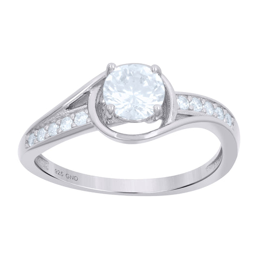 Sterling Silver Women's Cubic-Zirconia Fashion Bridal Anniversary Wedding Engagement Band Ring