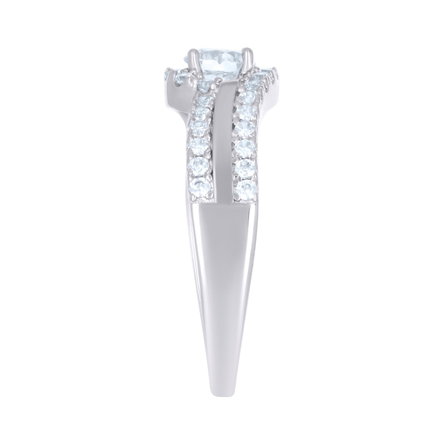 Sterling Silver Women's Cubic-Zirconia Fashion Bridal Anniversary Wedding Engagement Band Ring