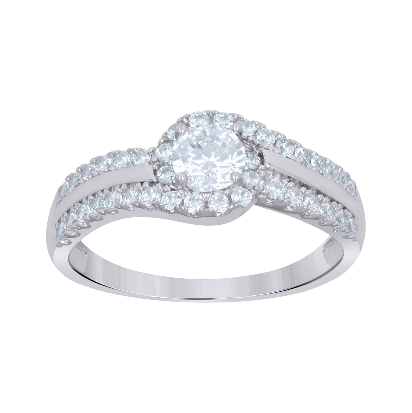 Sterling Silver Women's Cubic-Zirconia Fashion Bridal Anniversary Wedding Engagement Band Ring