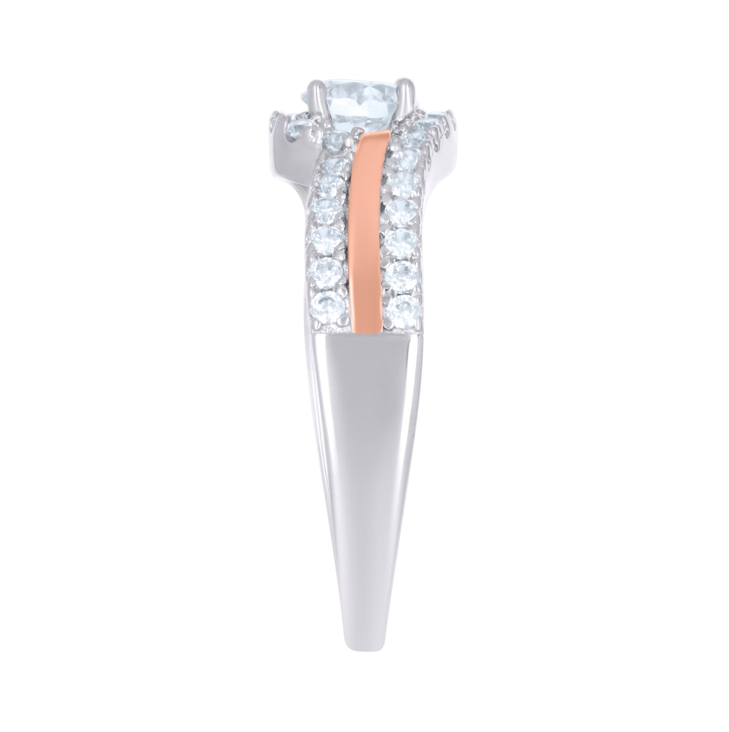 Sterling Silver Women's Cubic-Zirconia Fashion Bridal Anniversary Wedding Engagement Band Ring