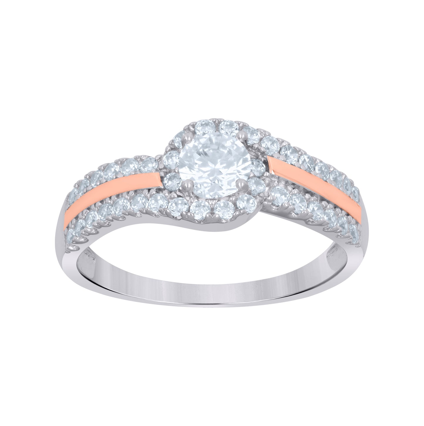 Sterling Silver Women's Cubic-Zirconia Fashion Bridal Anniversary Wedding Engagement Band Ring