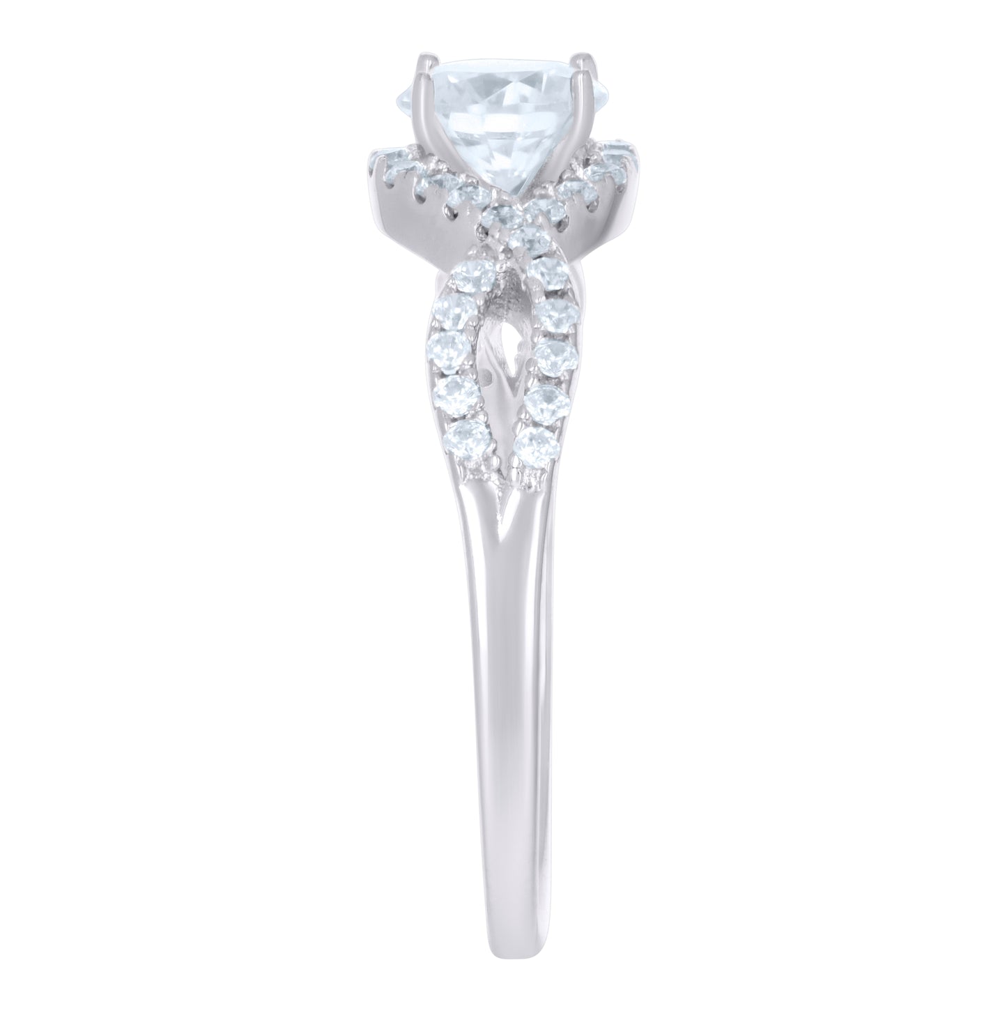 Sterling Silver Women's Cubic-Zirconia Fashion Bridal Anniversary Wedding Engagement Band Ring