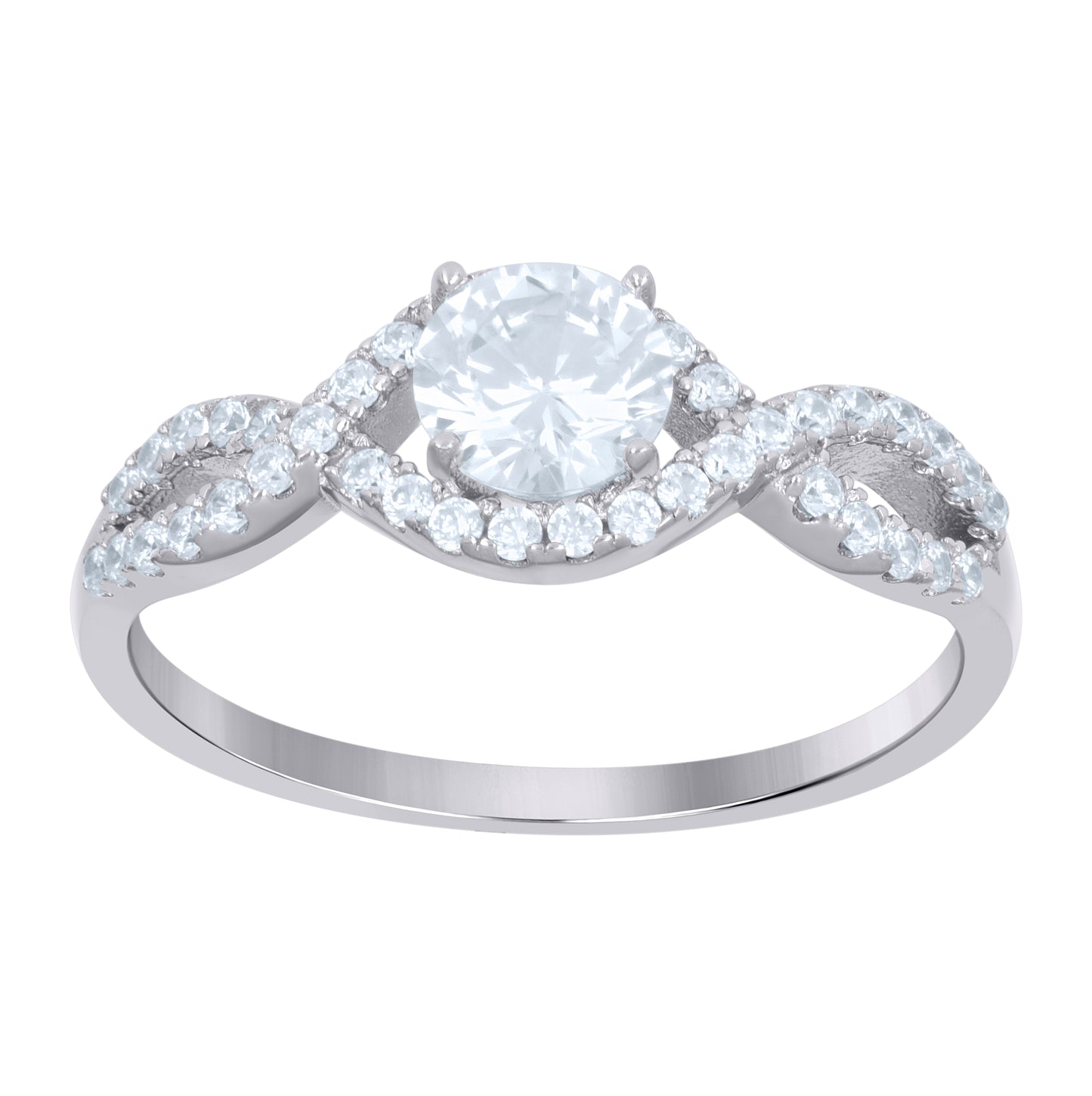 Sterling Silver Women's Cubic-Zirconia Fashion Bridal Anniversary Wedding Engagement Band Ring