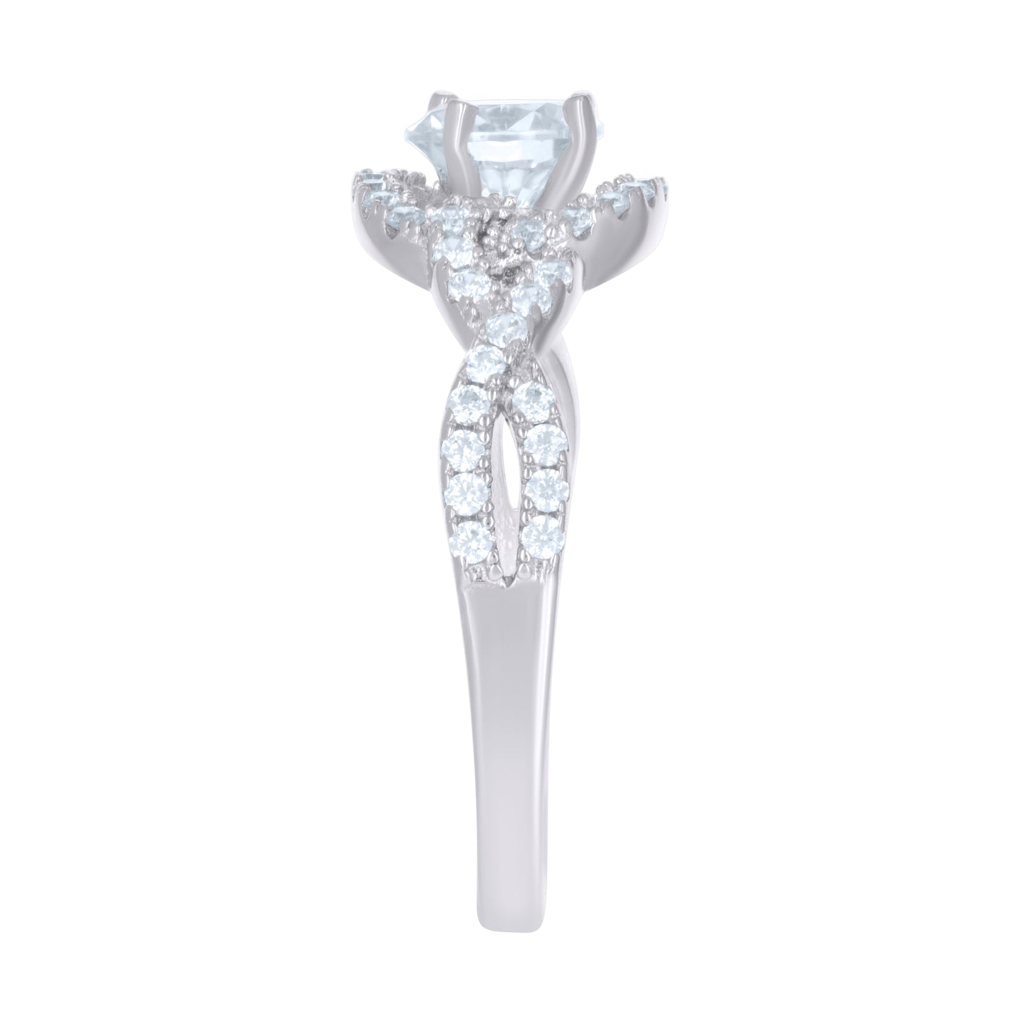 Sterling Silver Women's Cubic-Zirconia Fashion Bridal Anniversary Wedding Engagement Band Ring