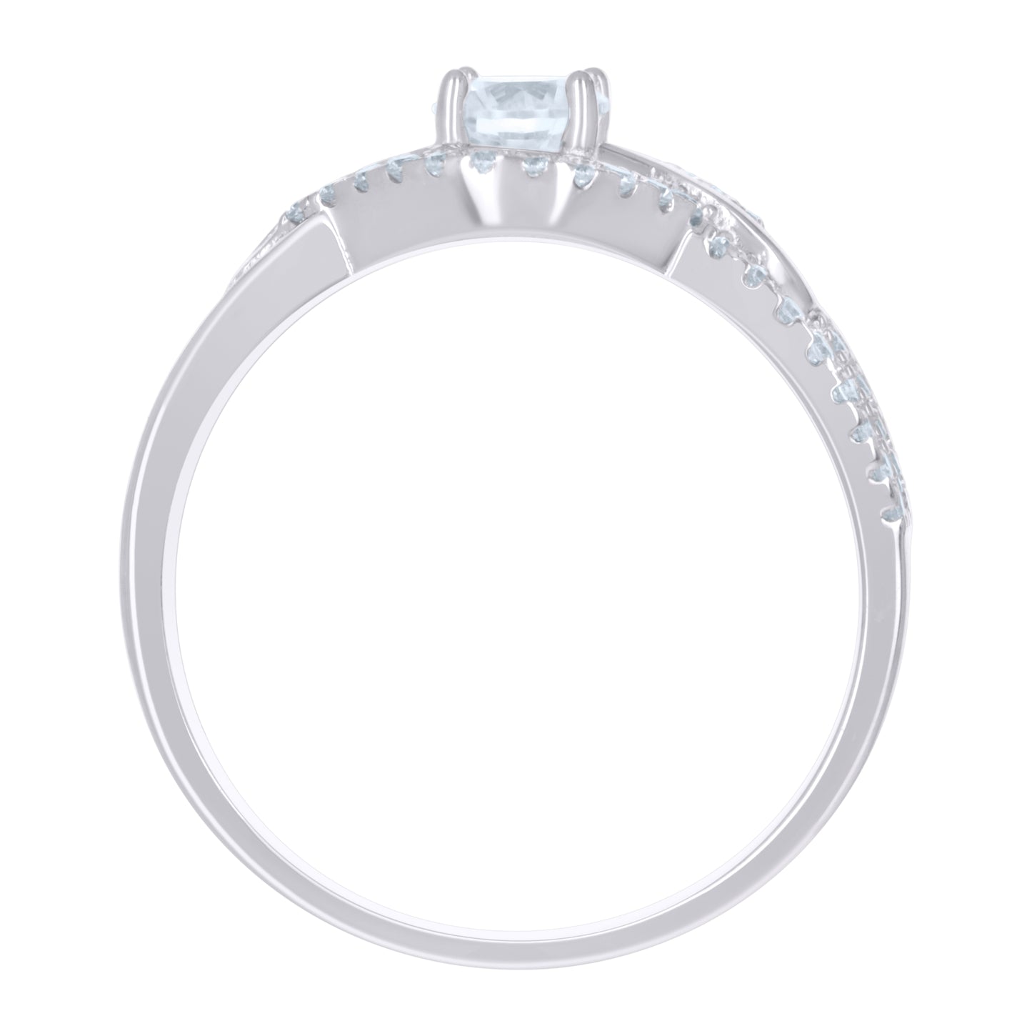 Sterling Silver Women's Cubic-Zirconia Fashion Bridal Anniversary Wedding Engagement Band Ring
