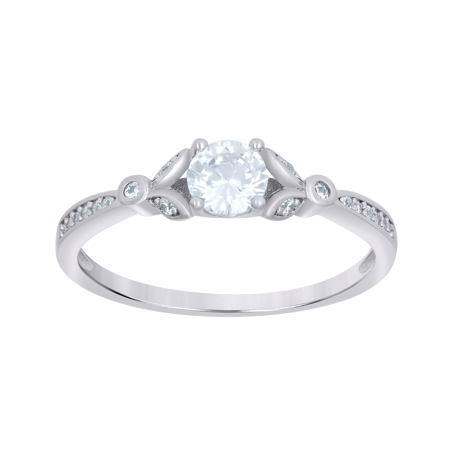 Sterling Silver Women's Cubic-Zirconia Bridal Anniversary Engagement Wedding Ring