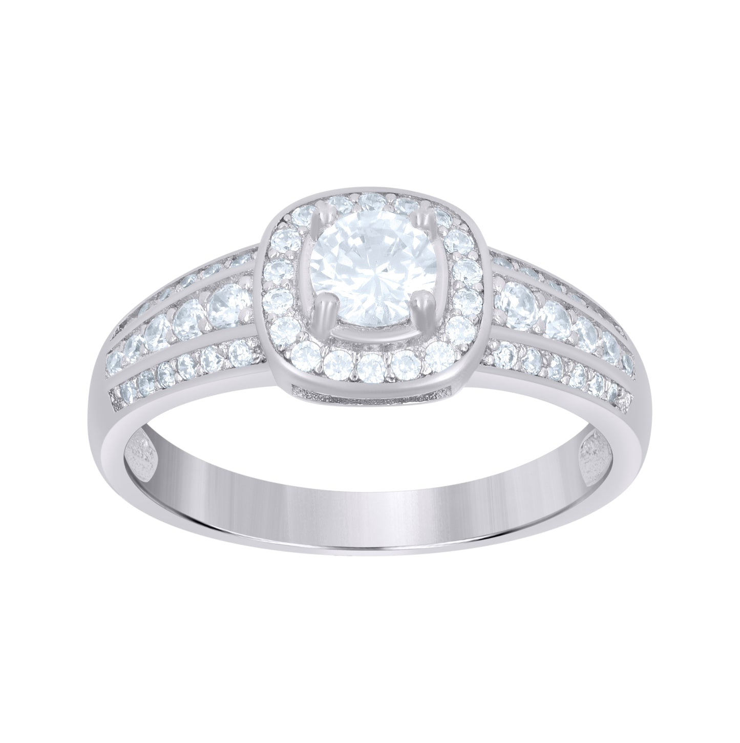 Sterling Silver Women's Cubic-Zirconia Fashion Bridal Anniversary Wedding Engagement Band Ring