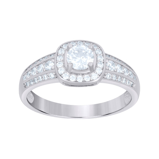 Sterling Silver Women's Cubic-Zirconia Fashion Bridal Anniversary Wedding Engagement Band Ring