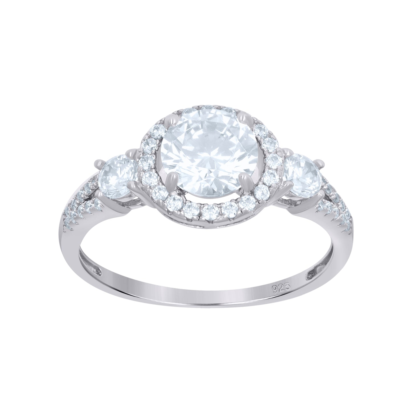 Sterling Silver Women's Cubic-Zirconia Fashion Bridal Anniversary Wedding Engagement Band Ring