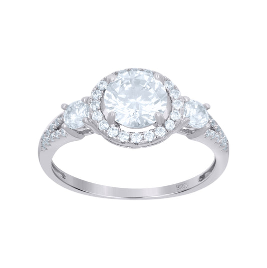 Sterling Silver Women's Cubic-Zirconia Fashion Bridal Anniversary Wedding Engagement Band Ring