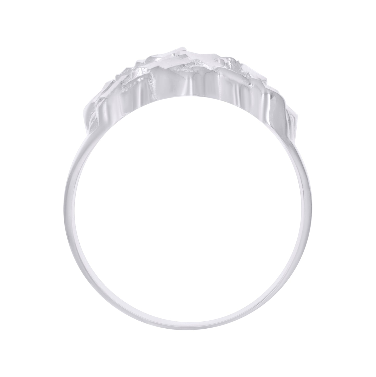 Sterling Silver Men's Diamond-Cut Nugget Fashion Bridal Anniversary Wedding Engagement Band Ring
