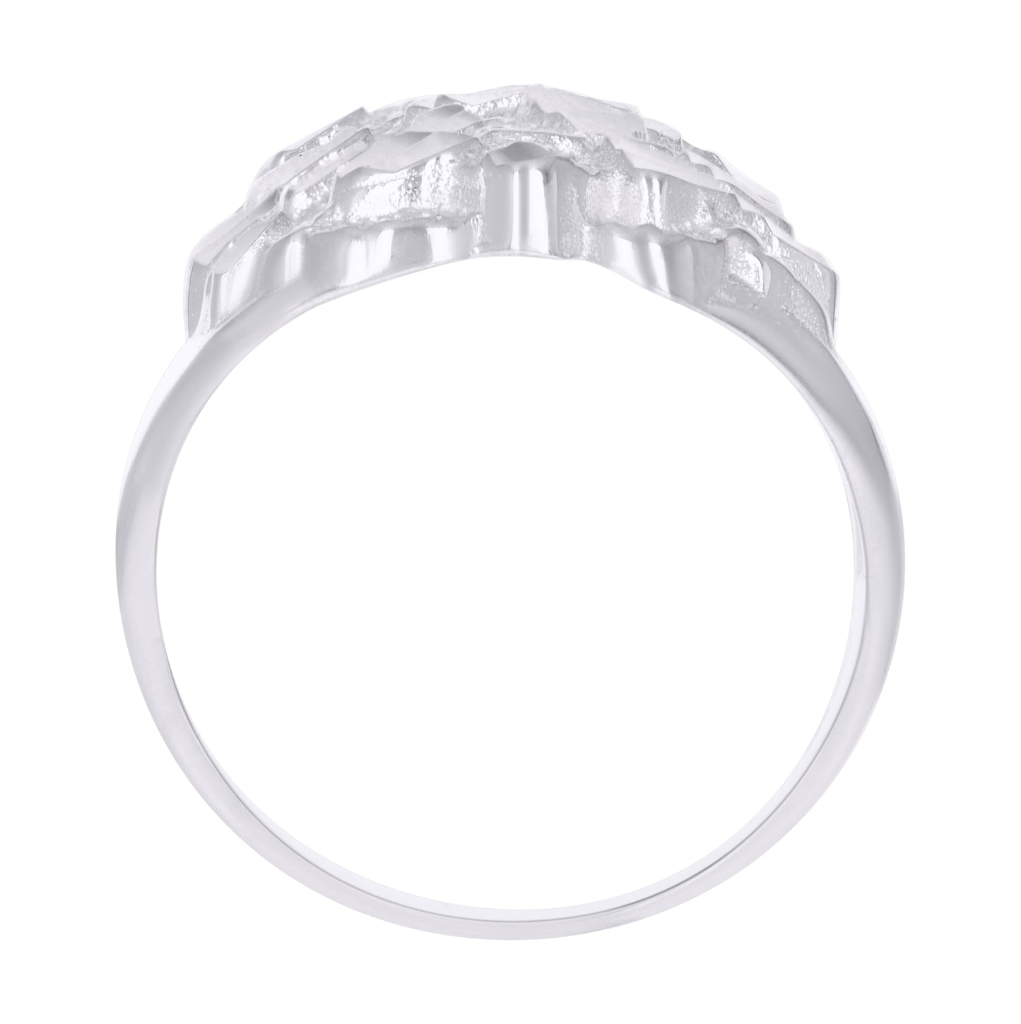 Sterling Silver Mens Diamond-Cut Nugget Fashion Bridal Anniversary Wedding Engagement Band Ring