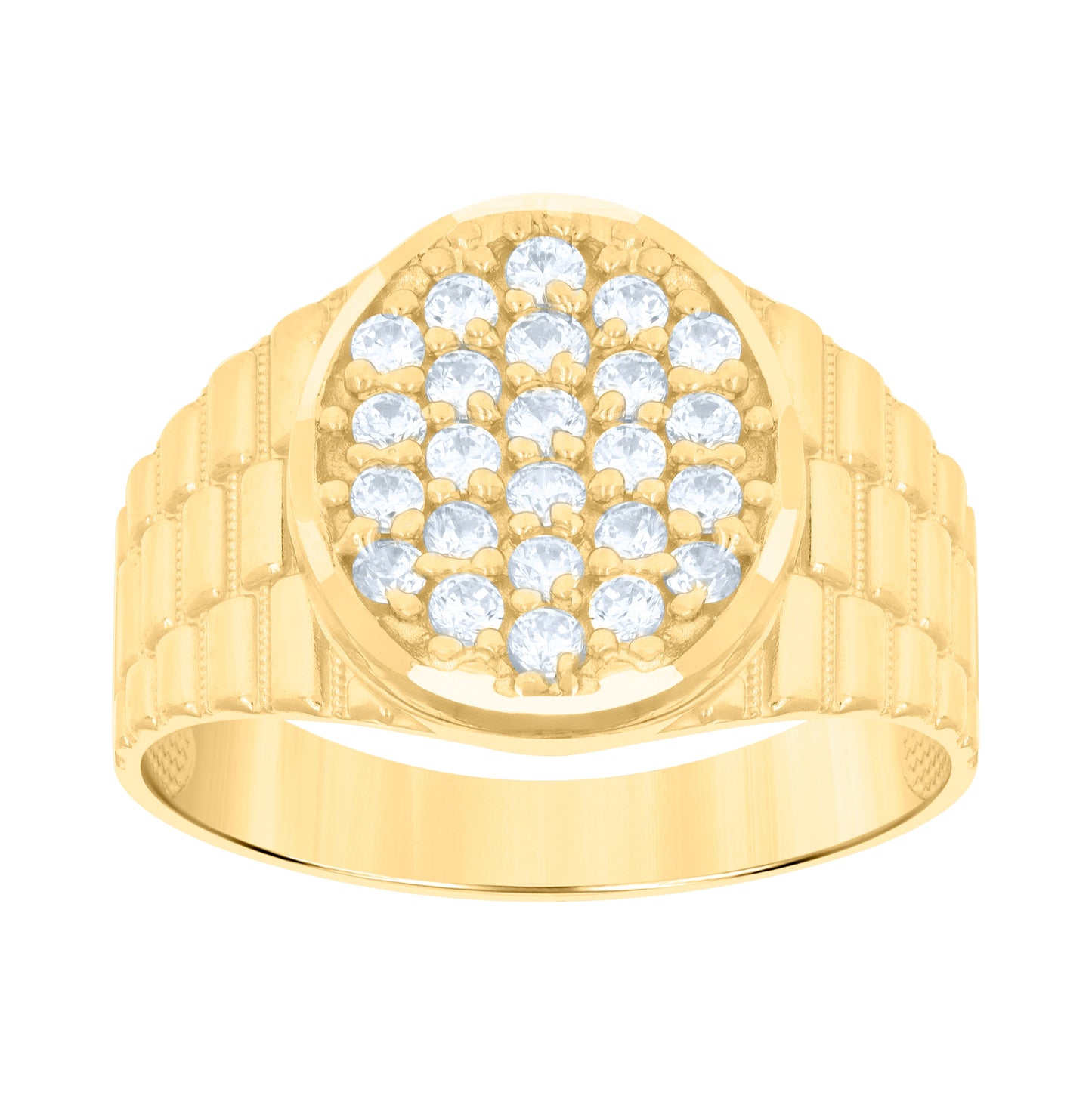 10K Yellow Gold Mens Cubic-Zirconia Fashion Ring