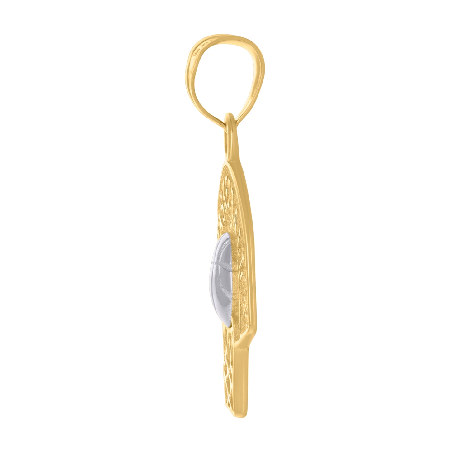 10K Two-Tone Gold Mens Basket Ball Sports Charm Pendant