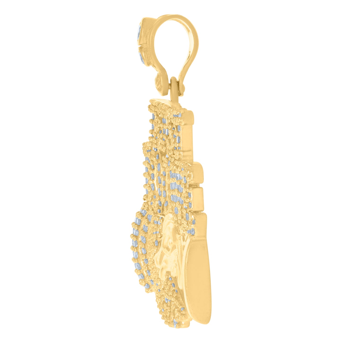 10K Yellow Gold Mens Cubic-Zirconia Trust No One Fashion Charm Pendant