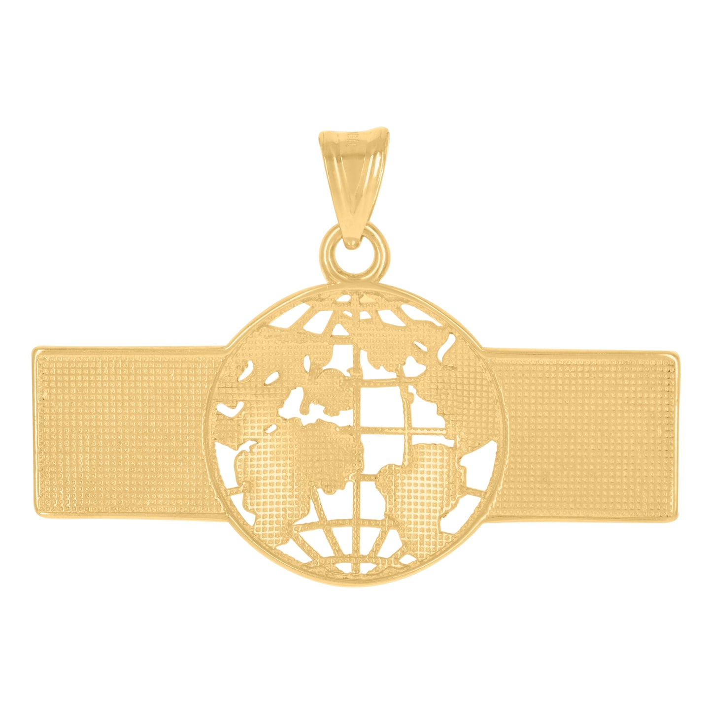 10K Two-Tone Gold Mens The World Is Yours World Map Charm Pendant