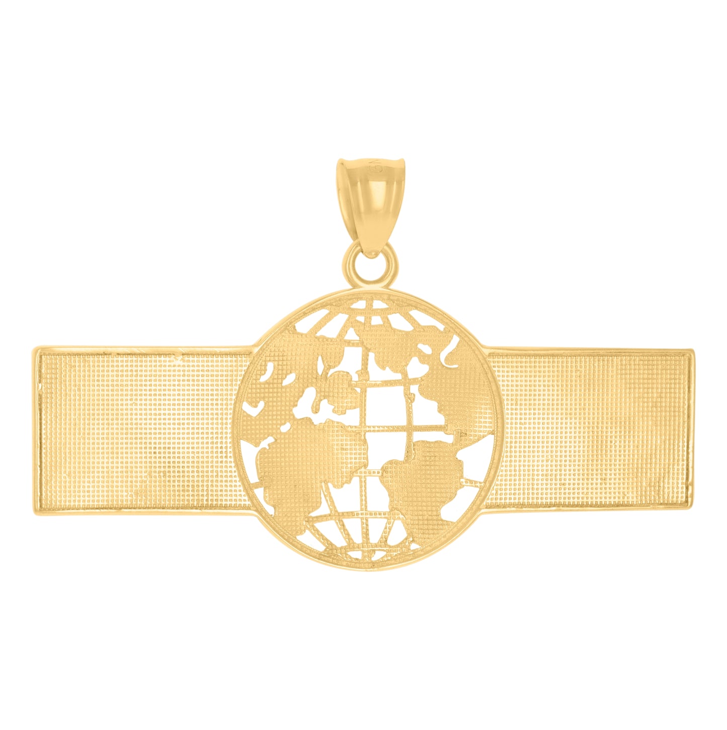 10K Two-Tone Gold Mens The World Is Yours World Map Charm Pendant