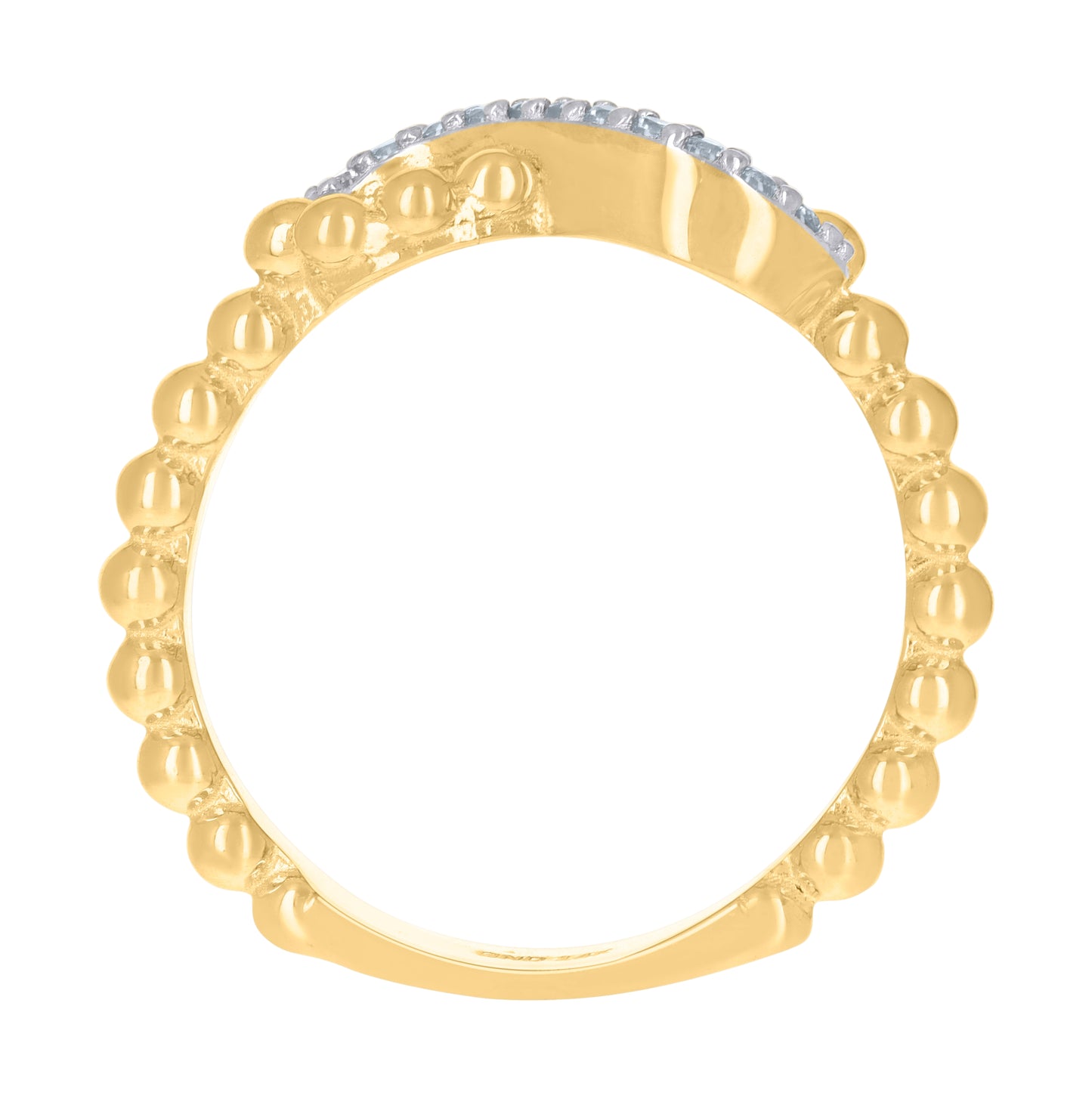 14K Two-Tone Gold Womens Cubic-Zirconia Infinity Symbol Ring