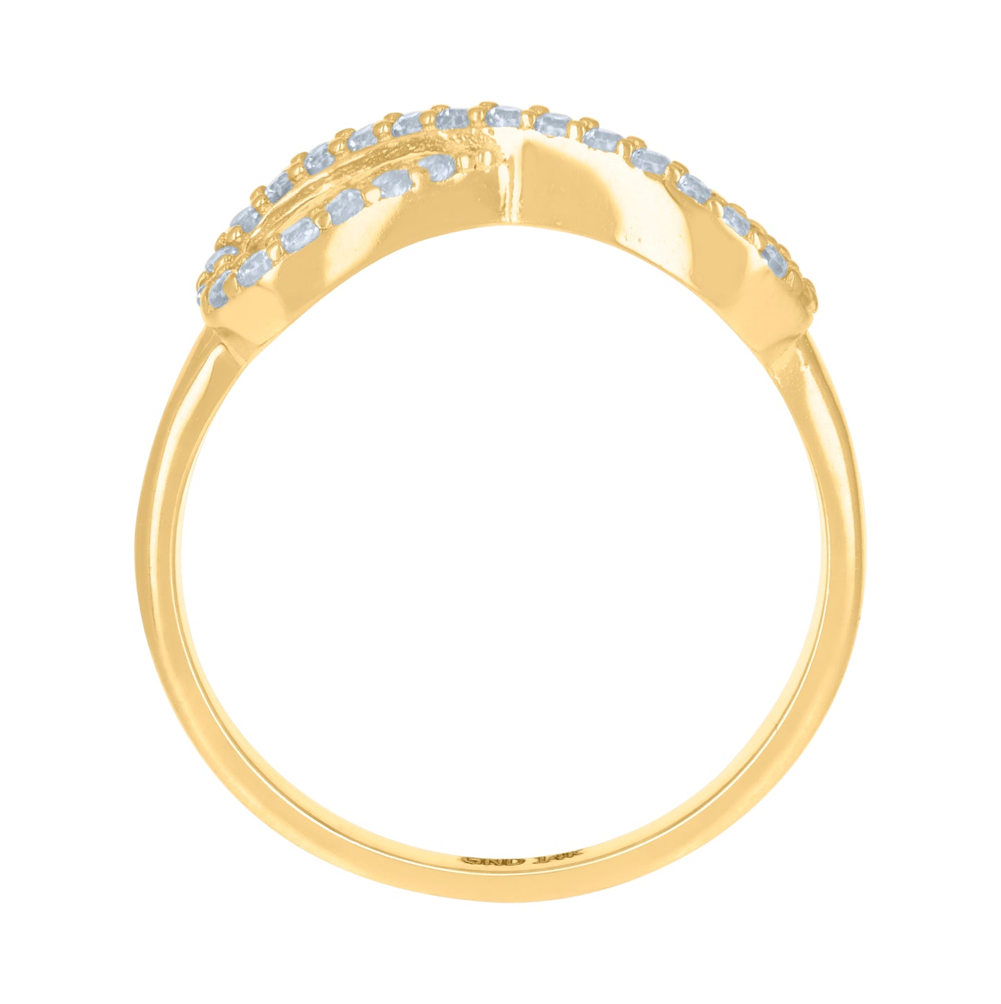 14K Yellow Gold Womens Cubic-Zirconia Infinity Symbol Ring