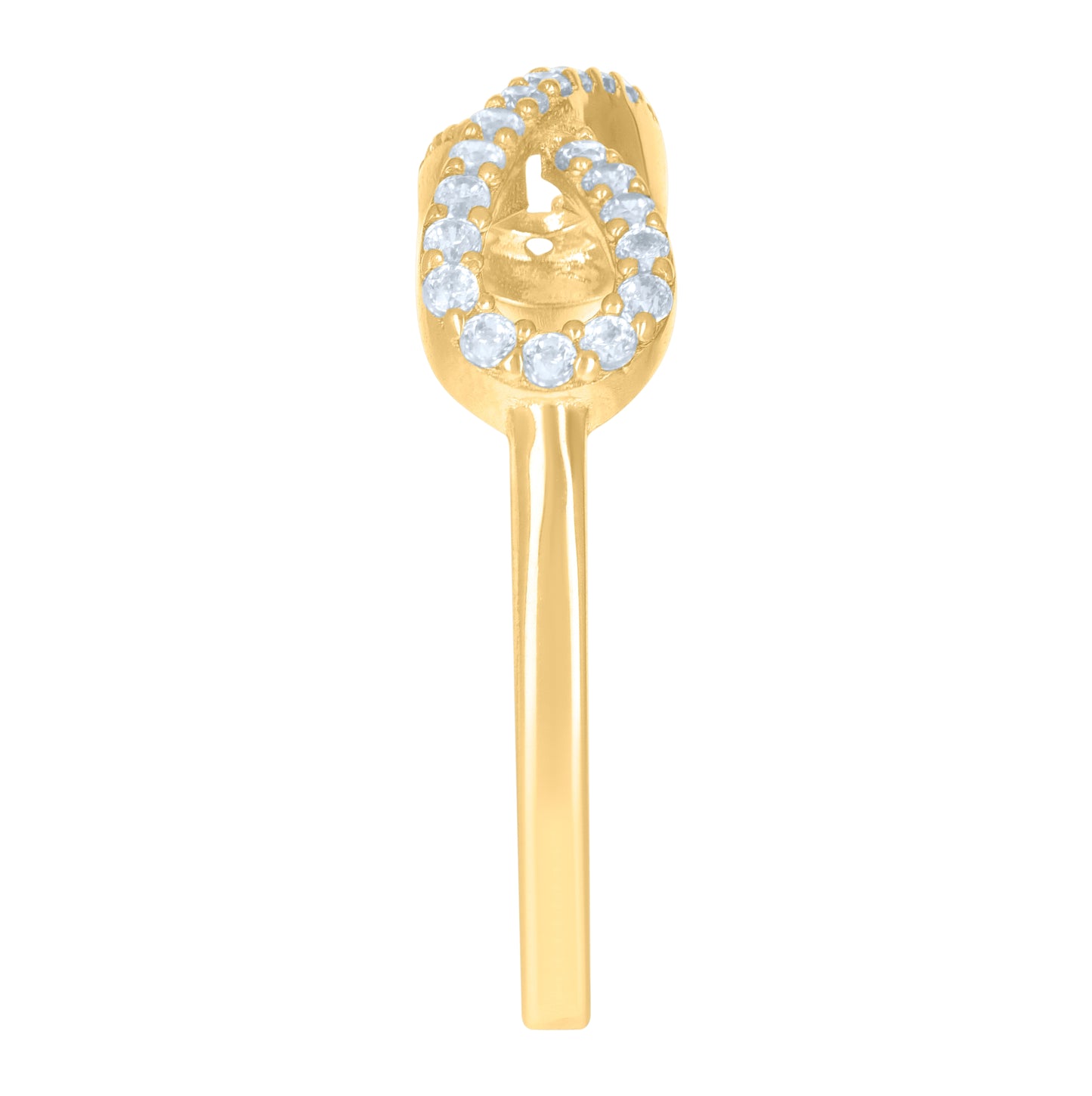 14K Yellow Gold Womens Cubic-Zirconia Infinity Symbol Ring