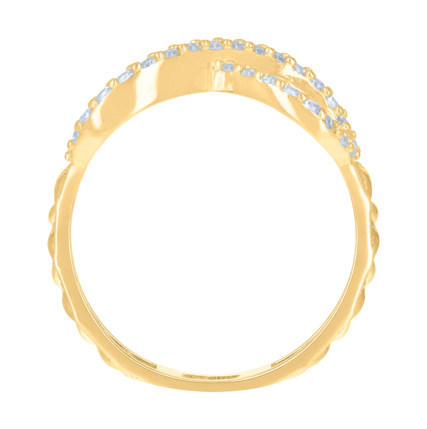 14K Yellow Gold Womens Cubic-Zirconia Infinity Symbol Ring