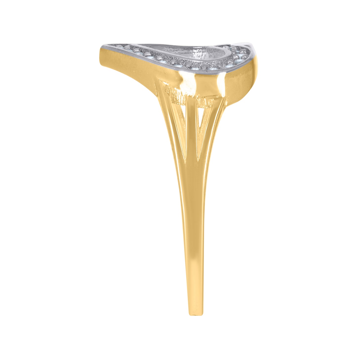 14K Two-Tone Gold Womens Cubic-Zirconia Heart Ring