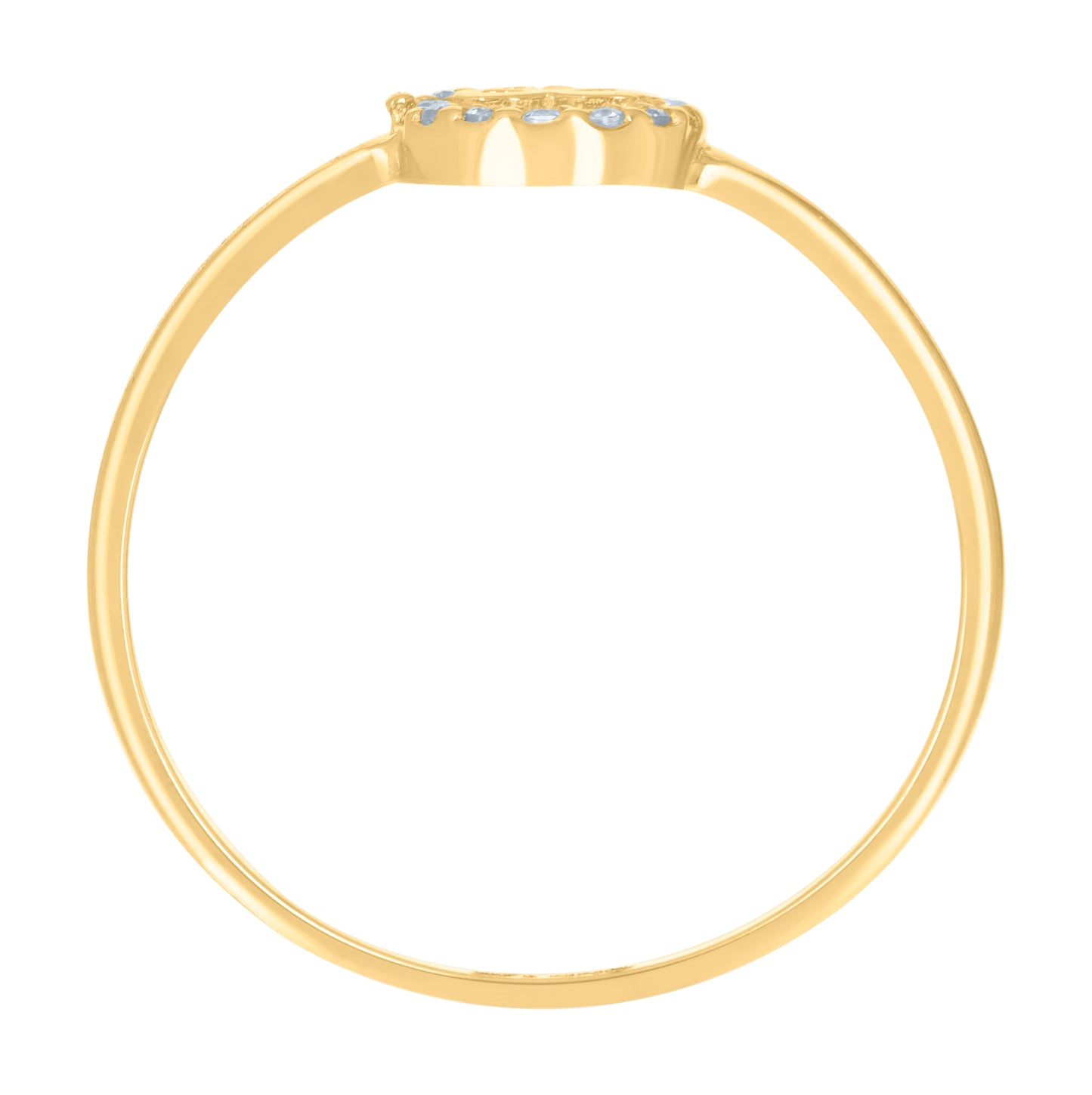 14K Yellow Gold Womens Cubic-Zirconia Infinity Symbol Ring