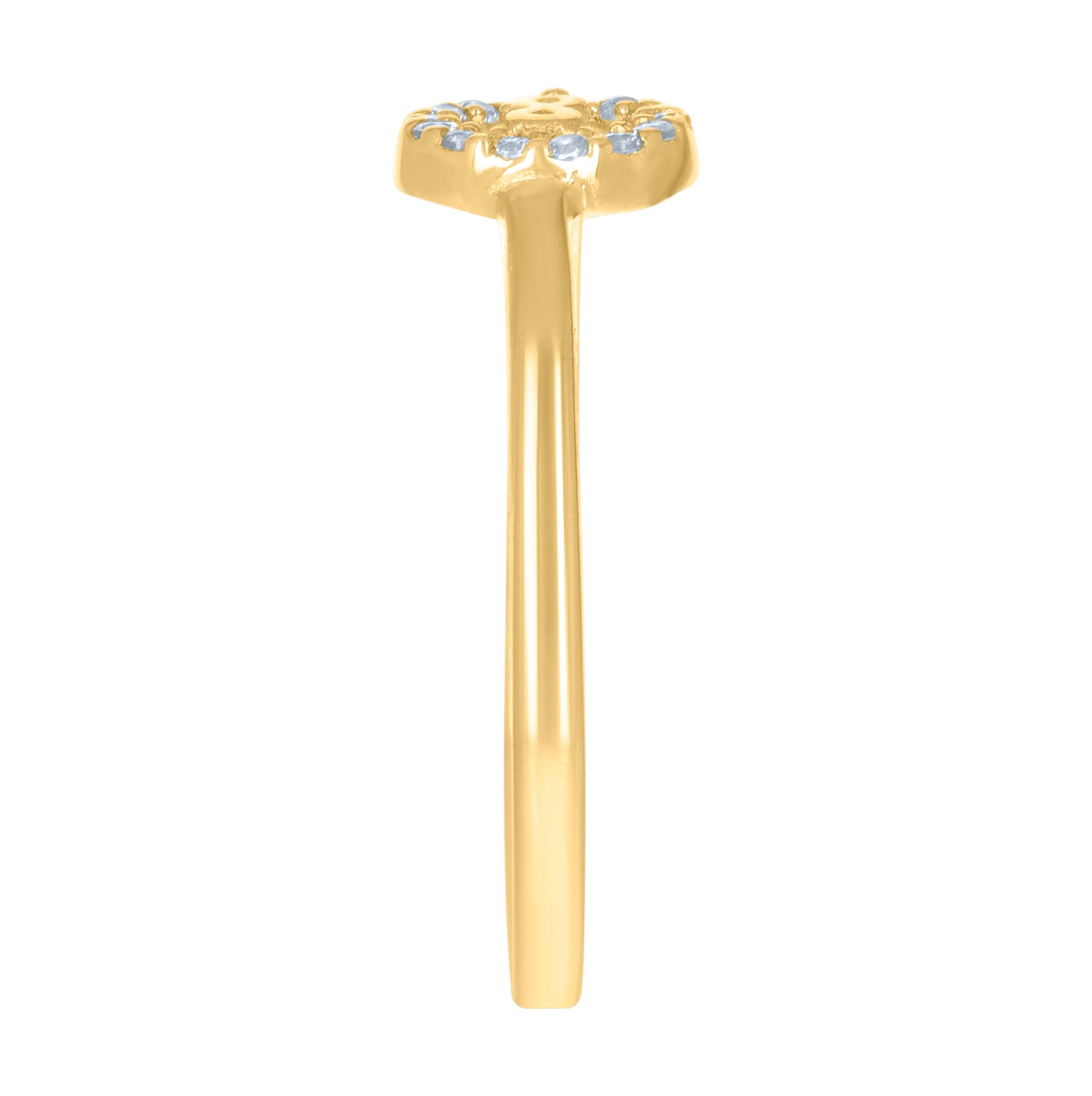 14K Yellow Gold Womens Cubic-Zirconia Infinity Symbol Ring