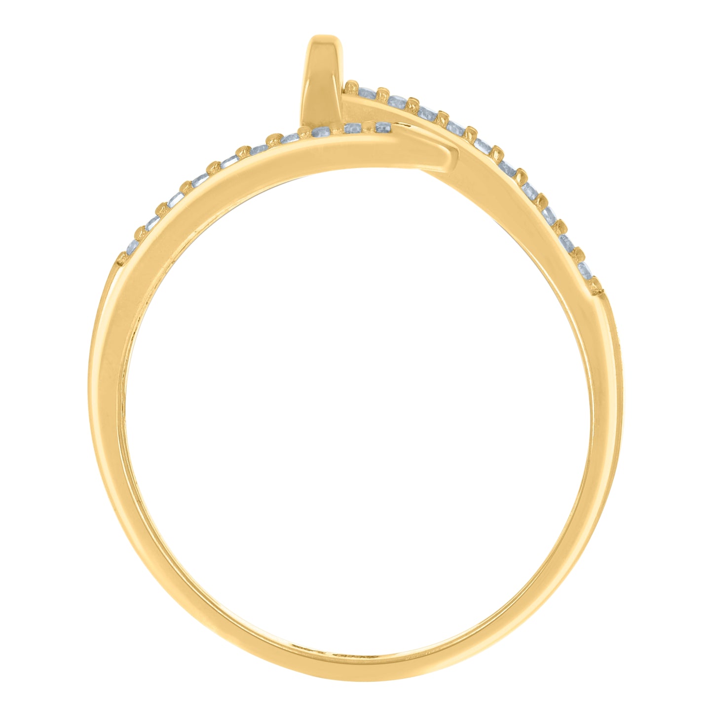 14K Two-tone Gold Womens Cubic-Zirconia Fashion Ring