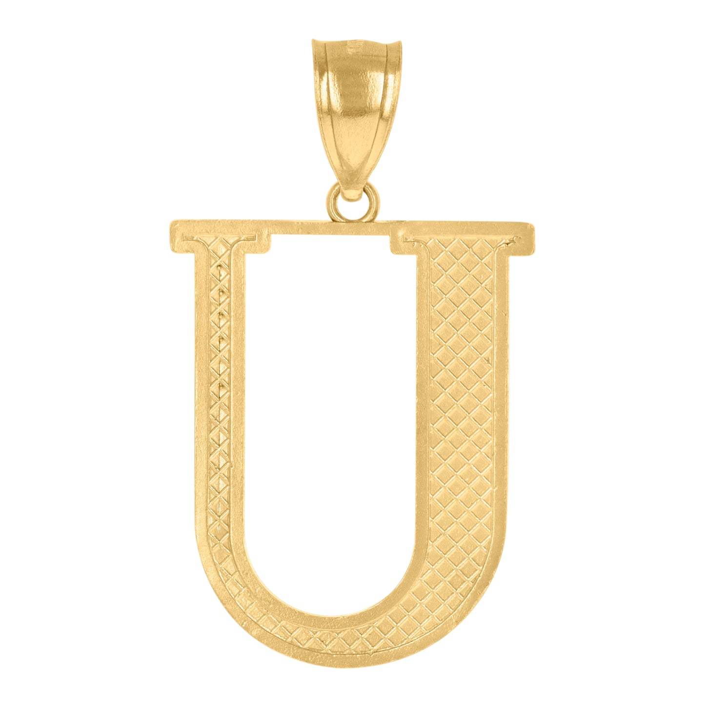 10K Yellow Gold Unisex Initial Alphabet Charm Pendant
