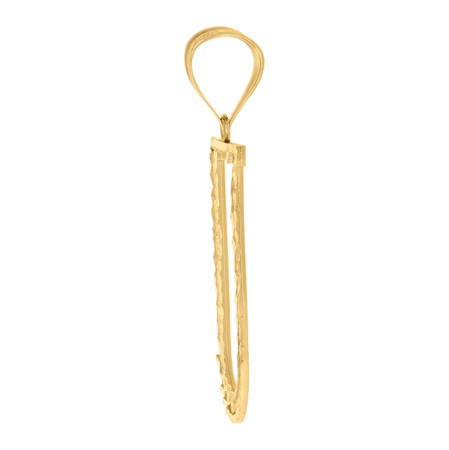 10K Yellow Gold Unisex Initial Alphabet Charm Pendant