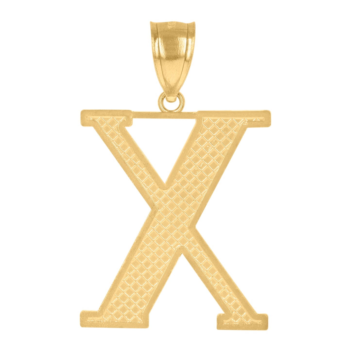 10K Yellow Gold Unisex Initial Alphabet Charm Pendant
