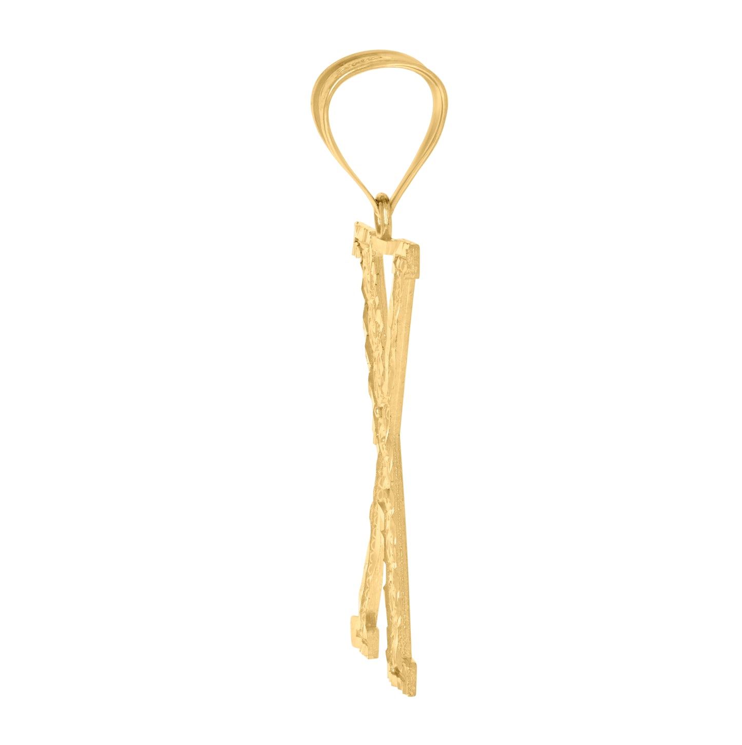 10K Yellow Gold Unisex Initial Alphabet Charm Pendant