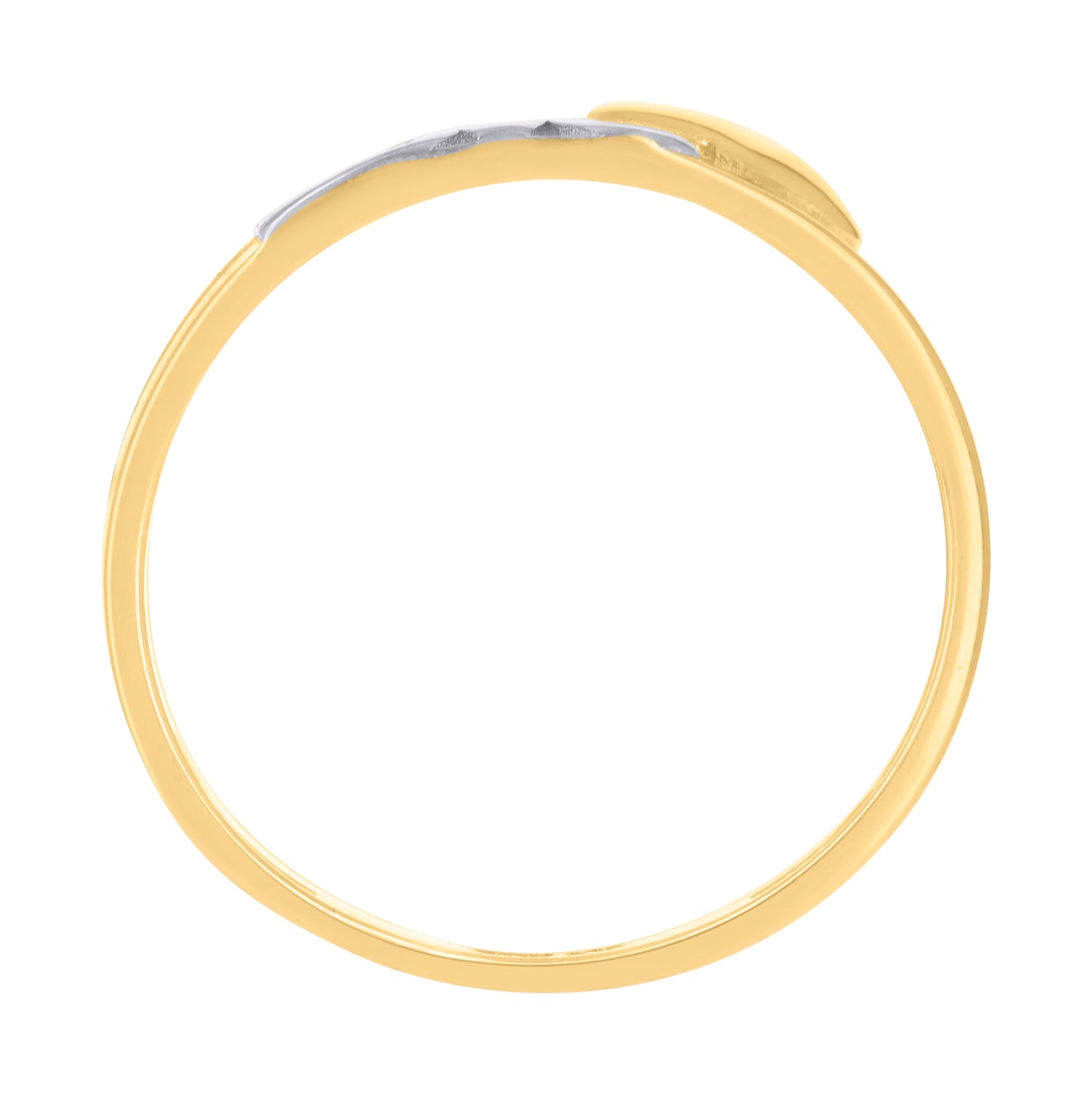 14K Two-Tone Gold Womens Love Heart Ring